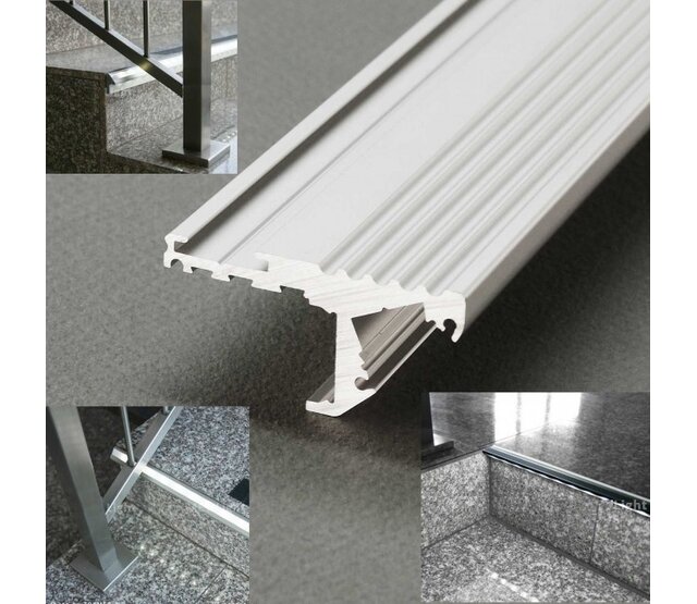 LED-Streifen Aluminium-Trapprofil mit Abdeckung 41,5 mm x 20,6 mm - D10ALU | Präzise Montage für LED-Beleuchtung | Hochwertiges Aluminiumprofil für Treppenstufen LED-Streifen Aluminium-Trapprofil mit Abdeckung 41,5 mm x 20,6 mm - D10ALU | Präzise Montage für LED-Beleuchtung | Hochwertiges Aluminiumprofil für Treppenstufen