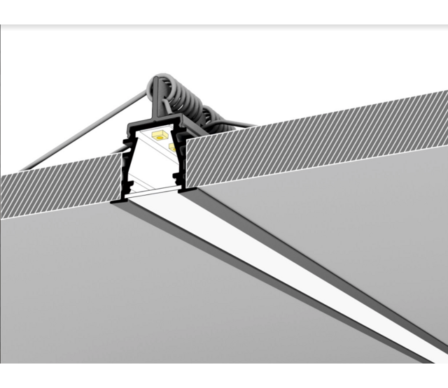 Schwarzes LED-Deckenprofil 23,4 mm x 19 mm mit opaker Abdeckung für LED-Streifen – GYPROC10SCHWARZ – ideal für moderne Raumbeleuchtung Schwarzes LED-Deckenprofil 23,4 mm x 19 mm mit opaker Abdeckung für LED-Streifen – GYPROC10SCHWARZ – ideal für moderne Raumbeleuchtung