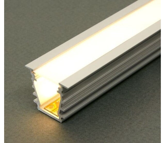 LED-Deckenprofil weiß mit opaler Abdeckung, 23,4 mm x 19 mm, für LED-Streifen, GYPROC10WEISS – Modernes Einbauprofil für indirekte Beleuchtung, präzise Maße, hochwertige Verarbeitung, ideal für Wohn- und Büroräume.