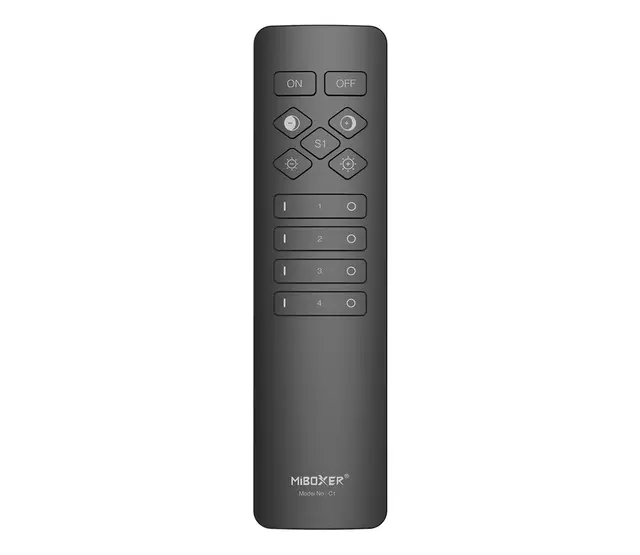 Miboxer C1 4-Zonen-Fernbedienung für einfarbige LED-Streifen – Präzise Steuerung, 12-24V DC, 4 unabhängige Zonen, kompatibel mit RGBW-LEDs, inkl. Timer- und Dimmerfunktion Miboxer C1 4-Zonen-Fernbedienung für einfarbige LED-Streifen – Präzise Steuerung, 12-24V DC, 4 unabhängige Zonen, kompatibel mit RGBW-LEDs, inkl. Timer- und Dimmerfunktion