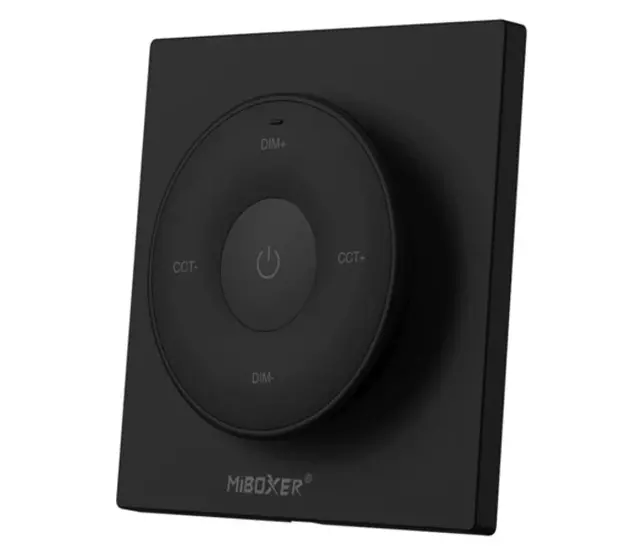 Drahtloser Wanddimmer für einfarbige und dual-weiße LED-Streifen – Miboxer K2-B – Präzise Steuerung, 24V/12V, 6A, 144W, kompatibel mit Smart-Home-Systemen, dimmbar, App-gesteuert, einfache Installation Drahtloser Wanddimmer für einfarbige und dual-weiße LED-Streifen – Miboxer K2-B – Präzise Steuerung, 24V/12V, 6A, 144W, kompatibel mit Smart-Home-Systemen, dimmbar, App-gesteuert, einfache Installation