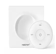 Drahtloser Wanddimmer für einfarbige und dual-weiße LED-Streifen – Miboxer K2 in Weiß – Präzise Lichtsteuerung, kompatibel mit 12-24V, dimmbar, einfach zu installieren, ideal für Wohn- und Gewerberäume