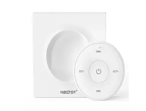Design-Wanddimmer für einfarbige & Dual-White LED-Streifen – Kabellos – Miboxer K2 Weiß
