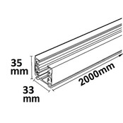 3-Phasen Stromschiene - Schwarz - 1 Meter