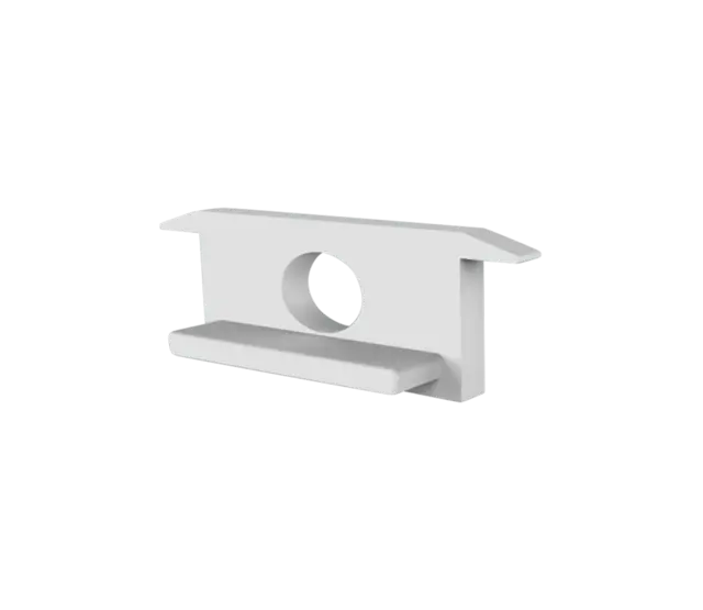 Endkappe mit Kabeldurchführung – 308WEISS, 12V/24V, IP20, für Aluminiumprofile, weiß, einfache Montage, ideal für Innenbeleuchtung