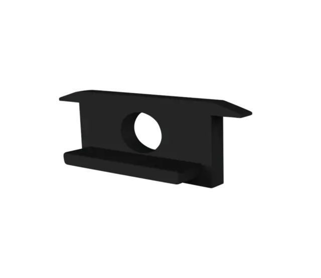 Endkappe mit Kabeldurchführung 308schwarz – Kabelschuh für LED-Streifen, schwarz, IP20, 12/24V, 10mm Breite, passend für Aluminiumprofile, Montagezubehör für LED-Beleuchtung