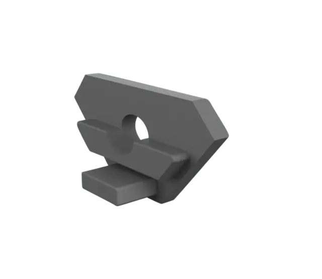 Aluminium-Eindkappe mit Kabeldurchführung für LED-Streifen – 323ALU – Präzise Verarbeitung, IP-Schutzklasse, 20 mm Breite, 10 mm Höhe, ideal für LED-Profile und Beleuchtungssysteme