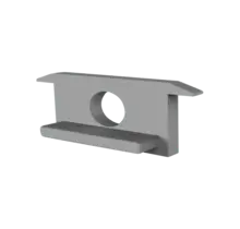 Aluminium Endkappe mit Kabeldurchführung für LED Streifen – 308ALU, 20 mm Breite, IP20, passend für LED Profile, einfache Montage, robuste Bauweise, ideal für Innenbeleuchtung