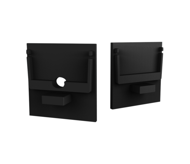 XL306ZWART Endkappen mit Kabeldurchführung für LED-Streifen – Schwarz, 30 mm Breite, IP20, für Aluminiumprofile, Montagezubehör für LED-Beleuchtung