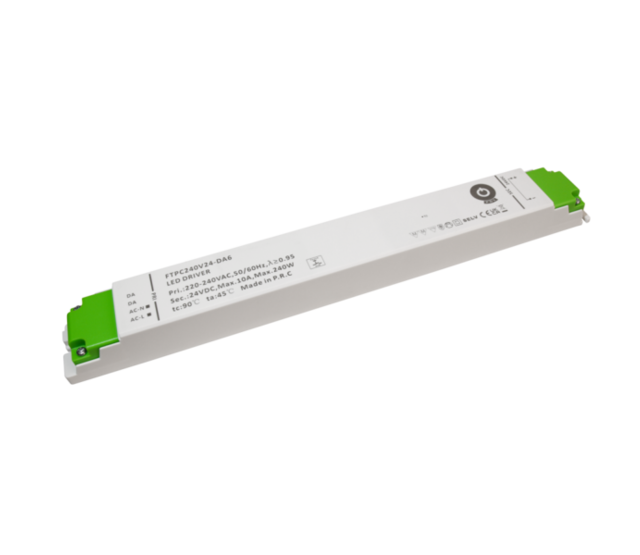 SLIM DALI LED-Treiber 240 Watt 24 Volt 10 Ampere – IP20 – kompakt – FTPC240V24-DA – für LED-Streifen und Beleuchtungssysteme SLIM DALI LED-Treiber 240 Watt 24 Volt 10 Ampere – IP20 – kompakt – FTPC240V24-DA – für LED-Streifen und Beleuchtungssysteme