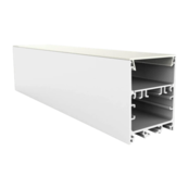 40mm x 50mm weißes LED-Aluminiumprofil mit Klickabdeckung für LED-Streifen – XL340WEISS, ideal für indirekte Beleuchtung, 40x50 mm, hochwertige Lichtstreuung