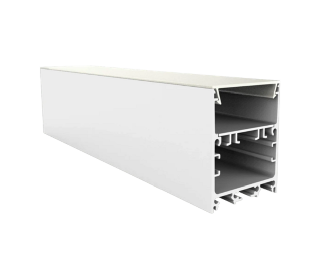 40mm x 50mm weißes LED-Aluminiumprofil mit Klickabdeckung für LED-Streifen – XL340WEISS, ideal für indirekte Beleuchtung, 40x50 mm, hochwertige Lichtstreuung