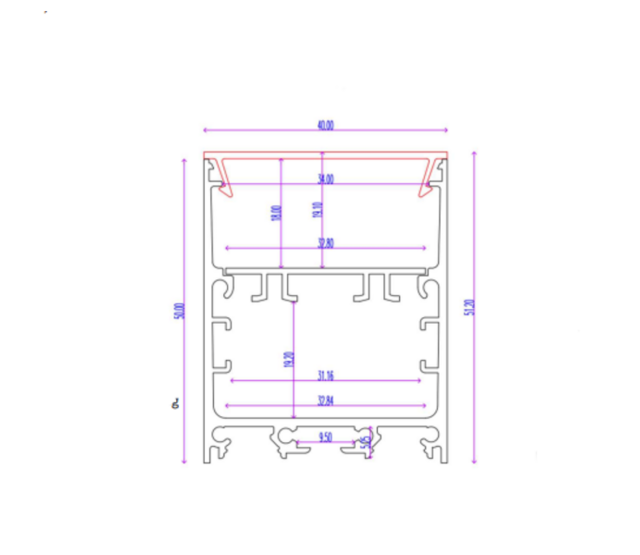 40mm x 50mm weißes LED-Aluminiumprofil mit Klickabdeckung für LED-Streifen – XL340WEISS, ideal für indirekte Beleuchtung, 40x50 mm, hochwertige Lichtstreuung