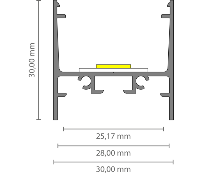30 mm x 30,92 mm weißes LED-Aluminiumprofil mit opaler Klickabdeckung für LED-Streifen – XL306WEISS, hochwertige Beleuchtungslösung 30 mm x 30,92 mm weißes LED-Aluminiumprofil mit opaler Klickabdeckung für LED-Streifen – XL306WEISS, hochwertige Beleuchtungslösung