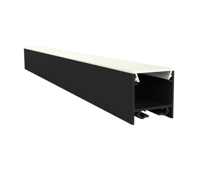 Schwarzes LED-Aluminiumprofil 20x20 mm mit opaler Klick-Abdeckung für LED-Streifen
