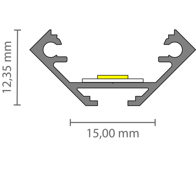 Schwarzes LED-Aluminium-Hohlkammerprofil 27,05 x 12,35 mm mit Abdeckung für LED-Streifen – 323ZWART – Ideal für indirekte Beleuchtung, Montage und Schutz von LED-Bändern Schwarzes LED-Aluminium-Hohlkammerprofil 27,05 x 12,35 mm mit Abdeckung für LED-Streifen – 323ZWART – Ideal für indirekte Beleuchtung, Montage und Schutz von LED-Bändern