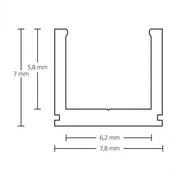 Schwarzes ultraflaches LED-Aluminiumprofil 7 mm x 7,8 mm mit opaker Klickabdeckung für LED-Streifen – SLIM06ZWART | Schmales Design, perfekt für indirekte Beleuchtung Schwarzes ultraflaches LED-Aluminiumprofil 7 mm x 7,8 mm mit opaker Klickabdeckung für LED-Streifen – SLIM06ZWART | Schmales Design, perfekt für indirekte Beleuchtung
