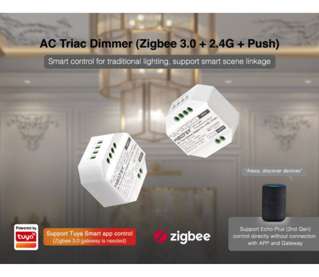 Miboxer TRI-C1ZR ZIGBEE LED Dimmer für LED Streifen – 12-24V DC, 6A, 72W, kompatibel mit Smart Home Systemen, App-Steuerung, Dimmfunktion, für RGB/RGBW LED Beleuchtung
