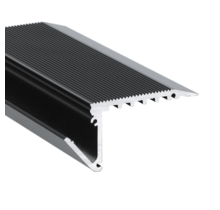 Schwarzes LED-Stufenprofil 2 Meter mit Klick-Abdeckung, 58,9 mm x 27,5 mm – B12ZWART | LED-Streifen-Profil für Treppenstufen, Aluminium, selbstklebend, IP65, inkl. Diffusor