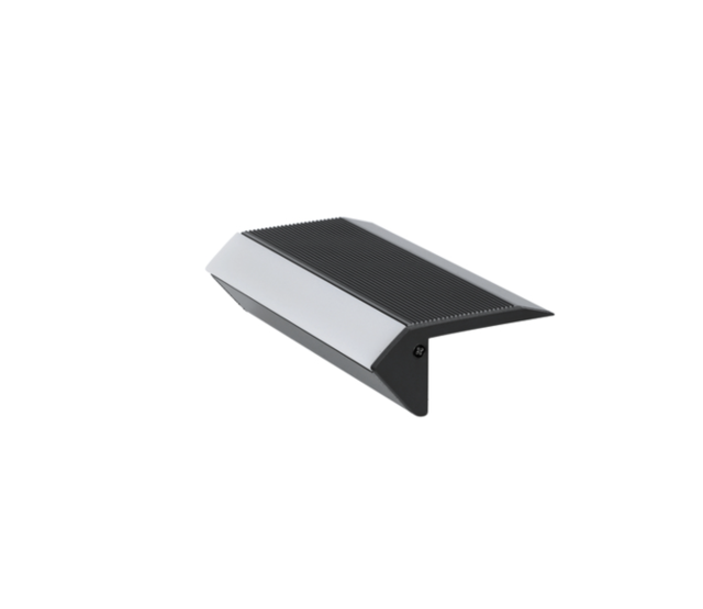 Schwarzes LED-Treppenprofil UP-BOLD12 K - 58,9 × 27,5 mm | inkl. opaler Abdeckung