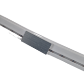 Montageklemme für LED Neon Flex 6x12 mm – eloxiertes Aluminium, mit gesenktem Bohrloch für Senkkopfschraube