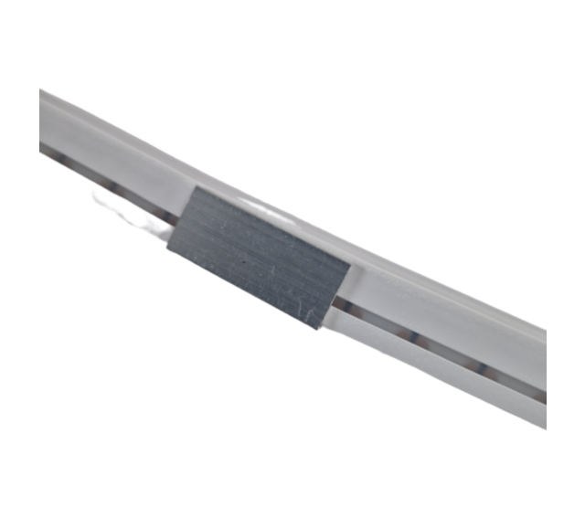 Montageklemme für LED Neon Flex 6x12 mm – eloxiertes Aluminium, mit gesenktem Bohrloch für Senkkopfschraube