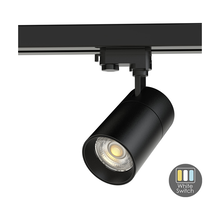3-Phasen LED-Trackspot mit einstellbarer Farbtemperatur, 20 Watt, schwarz, Railspot, dimmbar, für flexible Beleuchtungslösungen, ideal für Wohn- und Gewerberäume, energieeffizient und langlebig