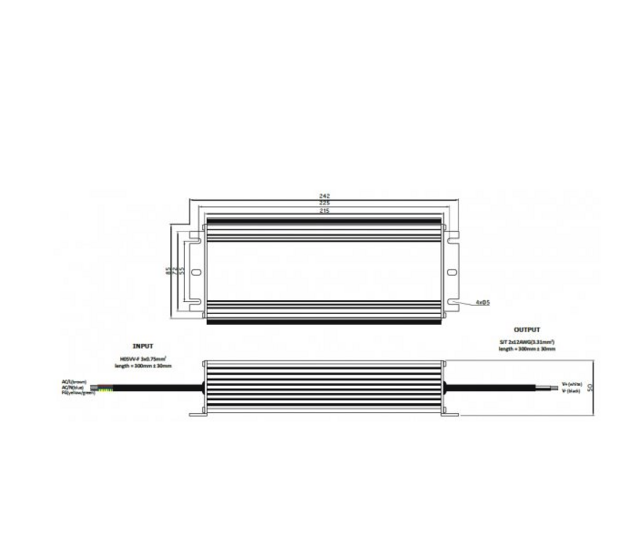 110V LED-Treiber 200W 24V 8,33A – IP67 wasserdicht – GLG-200-24 – Ideal für LED-Streifen – Achtung: 110VAC Eingang – Technische Spezifikationen nach DIN-Norm 110V LED-Treiber 200W 24V 8,33A – IP67 wasserdicht – GLG-200-24 – Ideal für LED-Streifen – Achtung: 110VAC Eingang – Technische Spezifikationen nach DIN-Norm