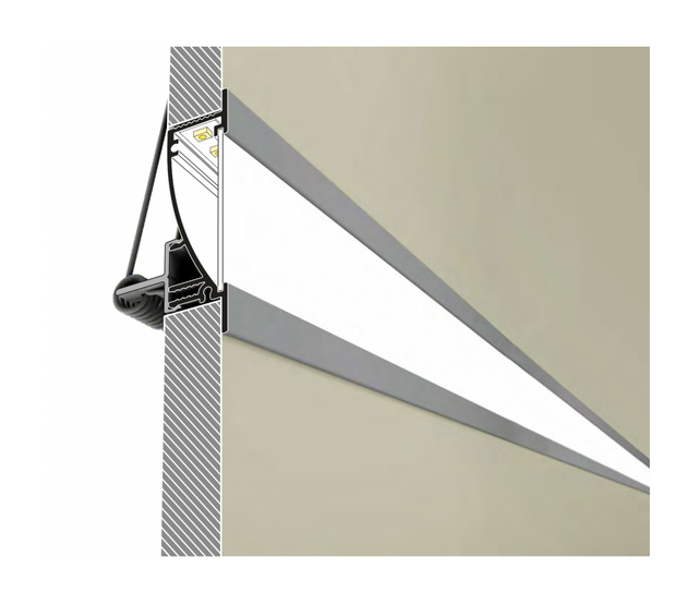 53 mm x 13,5 mm LED-Einbauprofil in Weiß mit Schiebedeckel, geeignet für LED-Streifen, F8Wit, inklusive Montagezubehör, ideal für moderne Beleuchtungslösungen 53 mm x 13,5 mm LED-Einbauprofil in Weiß mit Schiebedeckel, geeignet für LED-Streifen, F8Wit, inklusive Montagezubehör, ideal für moderne Beleuchtungslösungen