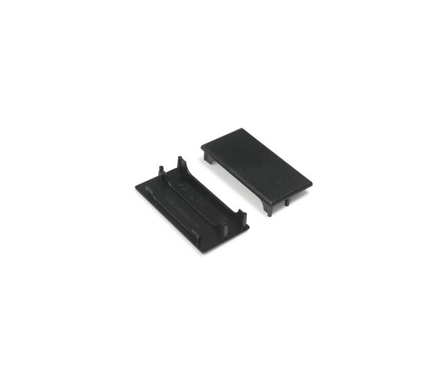 XL50ZWART Endkappe für LED-Streifen Aluminiumprofile – 50 mm, schwarz, präzise Kantenabdeckung, Montagezubehör, IP20