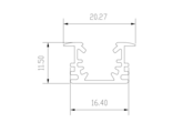 Mini LED-Einbauleiste quadratisch – MD3 ALU Aluminiumprofil Trackrail, 1m/2m, für präzise Beleuchtung in Vitrinen und Schaufenstern