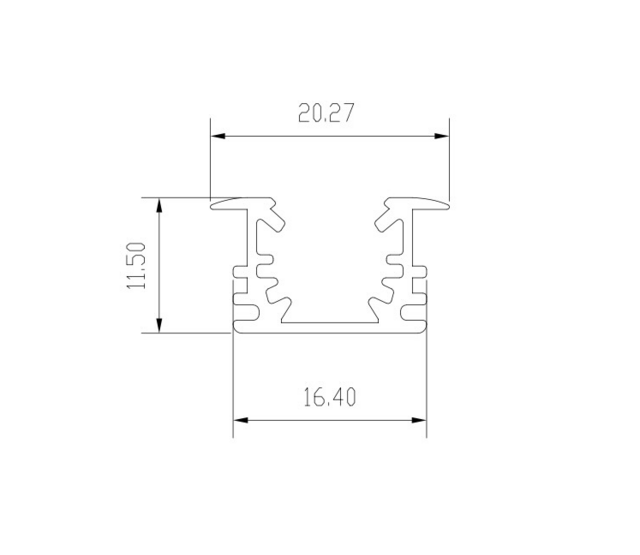 Mini LED-Einbauleiste quadratisch – MD3 ALU Aluminiumprofil Trackrail, 1m/2m, für präzise Beleuchtung in Vitrinen und Schaufenstern