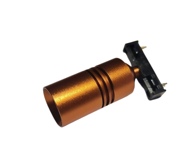 LED Vitrinenspot Show-Typ Schienenspot Röhrenform, Warmweiß (3000K), Braun-Gold, 10W, 800lm, IP20, 230V, dimmbar, für Akzentbeleuchtung in Museen, Läden und Ausstellungen LED Vitrinenspot Show-Typ Schienenspot Röhrenform, Warmweiß (3000K), Braun-Gold, 10W, 800lm, IP20, 230V, dimmbar, für Akzentbeleuchtung in Museen, Läden und Ausstellungen