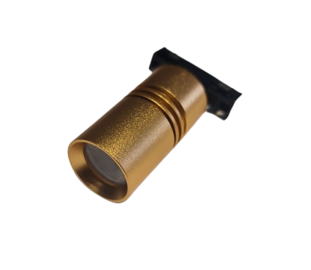 LED Vitrinenstrahler Show Typ Schienenspot Röhre Warmweiß 3000K, 10W, 120° Abstrahlwinkel, Gussgold, dimmbar, IP20, 230V, ideal für Ausstellungen und Einzelhandel