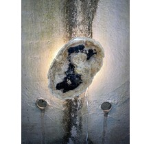 Versteinerte Holz Designlampe mit Dual-White LED-Technik – 2700K (Warmweiß) & 6500K (Tageslichtweiß) – Modell Nr. 104 – Energieeffiziente Stehlampe für stilvolle Innenräume