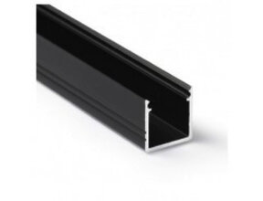 Schwarzes LED Aluminiumprofil 4m mit Abdeckung 12x12mm – SLIM200SCHWARZ
