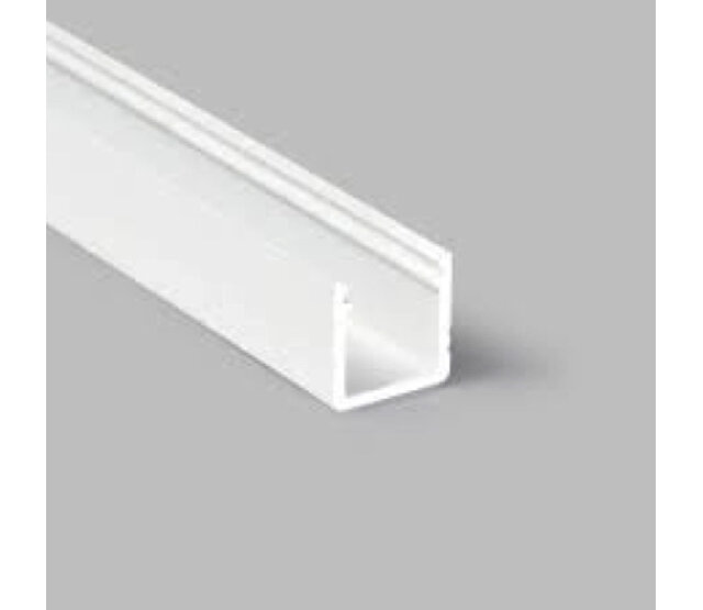Weißes LED-Aluprofil 4 m, 12x12 mm mit Abdeckung