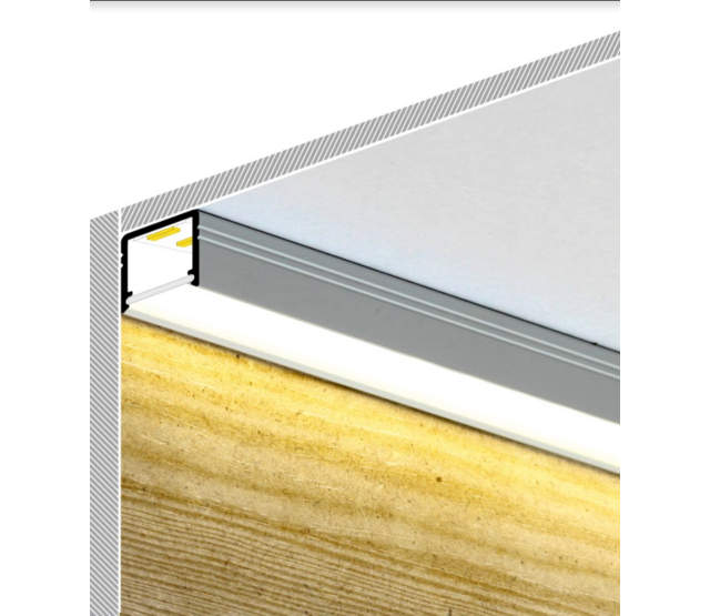 Weißes LED-Aluprofil 4 m, 12x12 mm mit Abdeckung