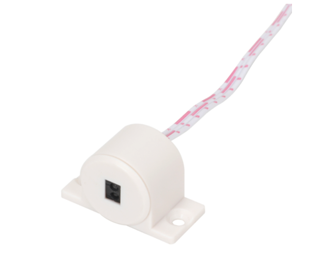 Weißer LED-Sensor für Tür/Hand – Sensor12WIT, 12V/24V DC, IP65, 120° Erfassungswinkel, 5 m Reichweite, ideal für Automatisierungssysteme