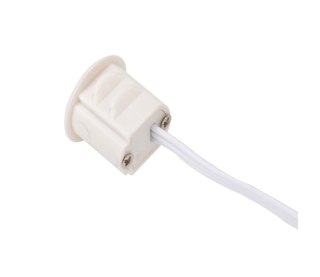 Weißer LED-Sensor für Tür/Hand – Sensor12WIT, 12V/24V DC, IP65, 120° Erfassungswinkel, 5 m Reichweite, ideal für Automatisierungssysteme