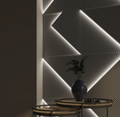 3D LED Wandpaneel 'Fields' – Modernes Raumlicht mit dimmbaren RGB-LED-Streifen, 60x60 cm, 16,7 Mio. Farben, 2700-6500K, IP20, 24V, energieeffizient