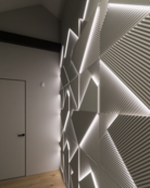 3D LED Wandpaneel 'Fields' – Modernes Raumlicht mit dimmbaren RGB-LED-Streifen, 60x60 cm, 16,7 Mio. Farben, 2700-6500K, IP20, 24V, energieeffizient