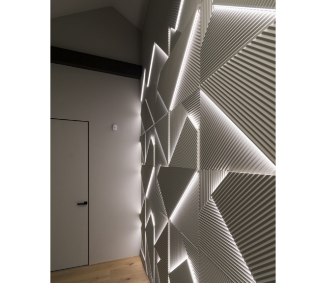 3D LED Wandpaneel 'Fields' – Modernes Raumlicht mit dimmbaren RGB-LED-Streifen, 60x60 cm, 16,7 Mio. Farben, 2700-6500K, IP20, 24V, energieeffizient