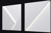 3D LED Wandpaneel 'Fields' – Modernes Raumlicht mit dimmbaren RGB-LED-Streifen, 60x60 cm, 16,7 Mio. Farben, 2700-6500K, IP20, 24V, energieeffizient