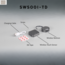 LED-Sensor Luksus Kabelloser Touch-Dimmer für LED-Streifen – SWS001-TD mit 24V DC, 6A, PWM-Steuerung, 2,4 GHz Funktechnologie, kompatibel mit RGB/RGBW-LEDs, 10-100% Dimmbereich, 10 m Reichweite, CE-zertifiziert
