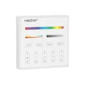 Draadloser LED-Wanddimmer Weiß B4 Miboxer – 4-Zonen-Steuerung für RGB+CCT LED-Streifen, 2,4 GHz Funk, kompatibel mit Smart Home, max. 144W/Zone, 12-24V DC, inkl. Fernbedienung Draadloser LED-Wanddimmer Weiß B4 Miboxer – 4-Zonen-Steuerung für RGB+CCT LED-Streifen, 2,4 GHz Funk, kompatibel mit Smart Home, max. 144W/Zone, 12-24V DC, inkl. Fernbedienung