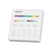 Draadloser LED-Wanddimmer Weiß B4 Miboxer – 4-Zonen-Steuerung für RGB+CCT LED-Streifen, 2,4 GHz Funk, kompatibel mit Smart Home, max. 144W/Zone, 12-24V DC, inkl. Fernbedienung Draadloser LED-Wanddimmer Weiß B4 Miboxer – 4-Zonen-Steuerung für RGB+CCT LED-Streifen, 2,4 GHz Funk, kompatibel mit Smart Home, max. 144W/Zone, 12-24V DC, inkl. Fernbedienung