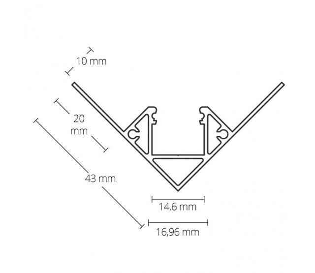 LED-Gips-Eckprofil 2 Meter, 43 mm x 43 mm, C23STUC Innenwinkel für LED-Streifen, präzise Kantenbeleuchtung, optimale Lichtverteilung, ideal für moderne Innenraumgestaltung LED-Gips-Eckprofil 2 Meter, 43 mm x 43 mm, C23STUC Innenwinkel für LED-Streifen, präzise Kantenbeleuchtung, optimale Lichtverteilung, ideal für moderne Innenraumgestaltung