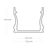 17 x 15,2 mm weißes LED-Aluminiumprofil mit opaler Abdeckung für LED-Streifen bis 14,74 mm Breite – 06WIT, 0,6 W, 2 m, inklusive Montagezubehör