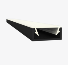 15mm x 6,69mm schwarzes LED-Aluminiumprofil mit Abdeckung für LED-Streifen – 301Schwarz– Hochwertiges Profil für indirekte Beleuchtung, präzise Maße, optimale Wärmeableitung